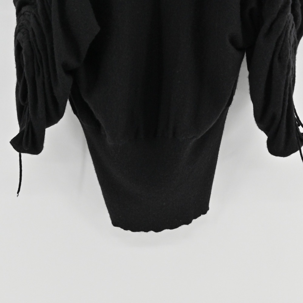Missoni Womens Cashmere Silk Sweater Size 6 Black Ruched Sleeve Quiet Luxury - Picture 13 of 14